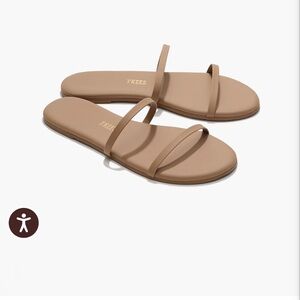 TKEES Gemma Women's Neutral Tan Double-Strap Slide Sandals